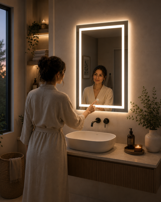 Dual Glow LED Touch Mirror | Front & Backlit Wall Mirror