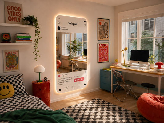 Instagram Frame LED Mirror | Aesthetic Wall Mirror for Content Creators & Room Decor