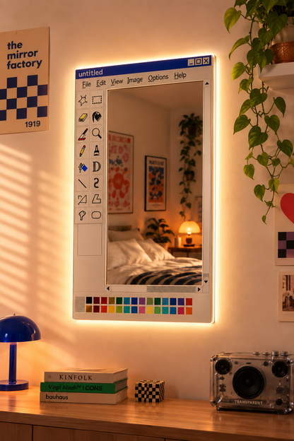 Retro Paint Window Mirror | Y2K Computer Aesthetic Wall Mirror