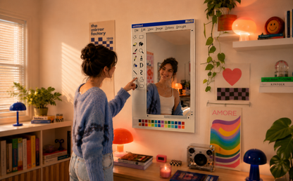 Retro Paint Window Mirror | Y2K Computer Aesthetic Wall Mirror